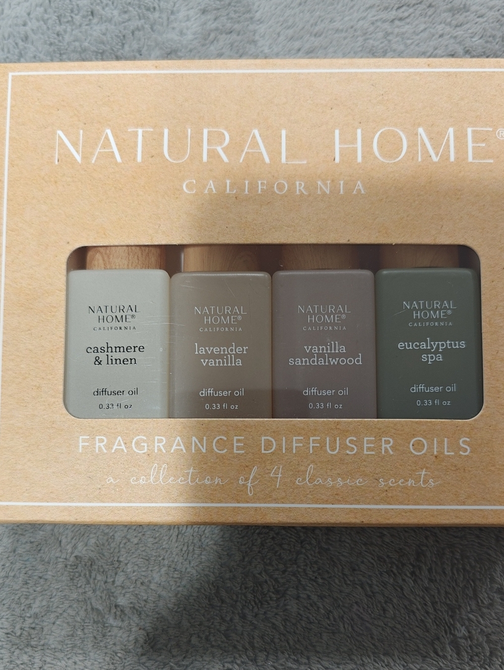Natural Home Fragrance Diffuser Oil Set - Cream, Mauve, Taupe & Sage